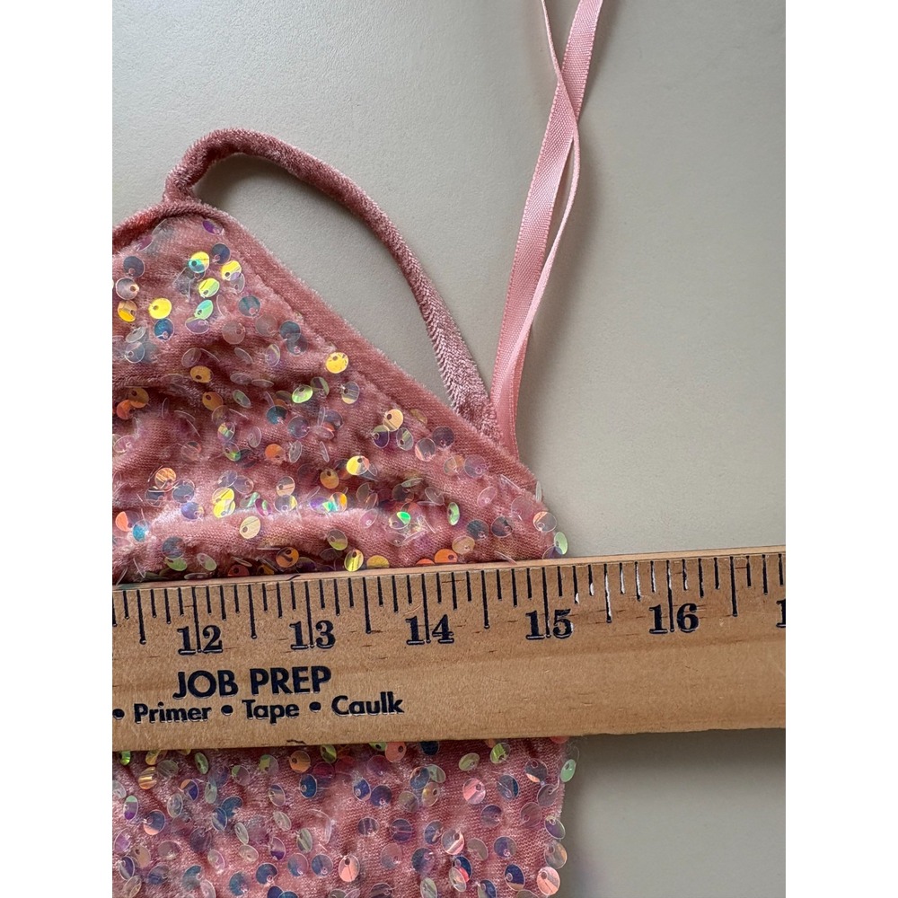 City Triangles Party‎ Dress Junior's Sml Rose Sequin Crisscross Back Y2k - Picture 4 of 9